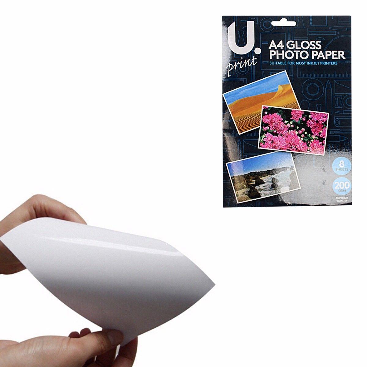 A4 Gloss Photo Paper Includes 8 Sheets 200GSM Superior Quality P2379 (Large Letter Rate)