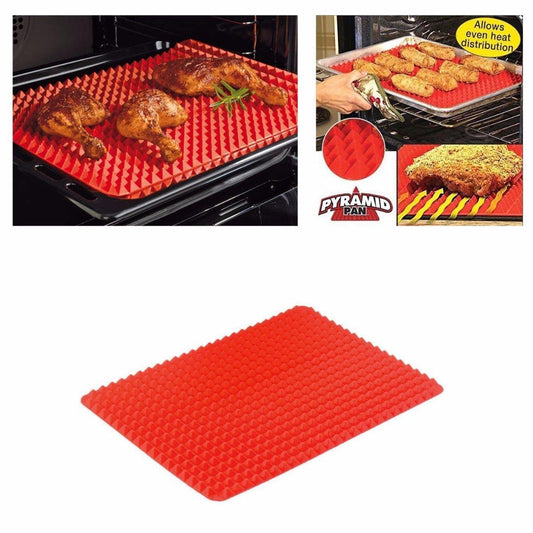 Pyramid Pan Non Stick Fat Reducing Silicone Cooking Mat Oven Baking Tray Sheets  4446 (Parcel Rate)