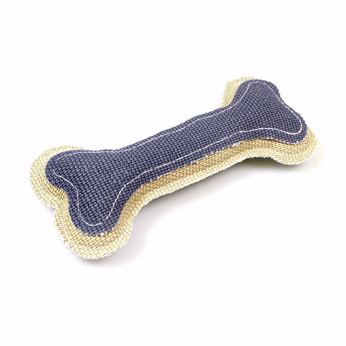 Dogs Bone Pet Fabric Teething Toy Approx 13cm 4198 (Parcel Rate)