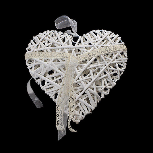 Heart Straw Wooden Hanging Heart Garland Home Decor 24cm 3545 (Parcel Rate)