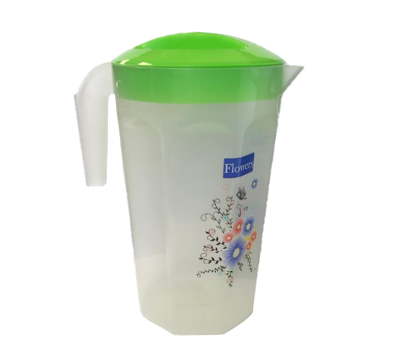 Plastic Kitchen Juice Water Jug with Lid 1.5L Assorted Colours 3512 (Parcel Rate)