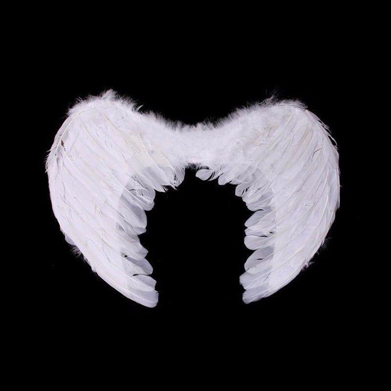 Fancy Dress Up Angel Feathered Wings With Elastic Straps 38cm x 50cm 1482 (Parcel Rate)