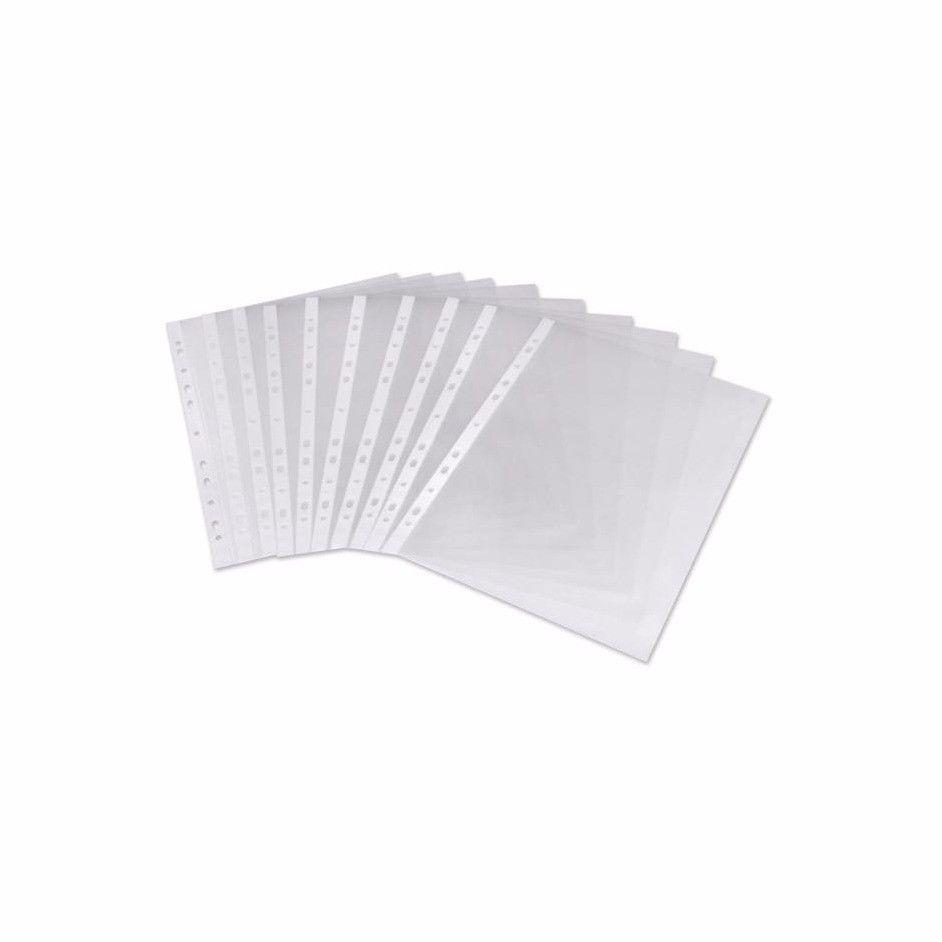A4 Clear Plastic Punched Pockets Folders Filing Wallets Sleeves Pack of 20 0025 (Large Letter Rate)