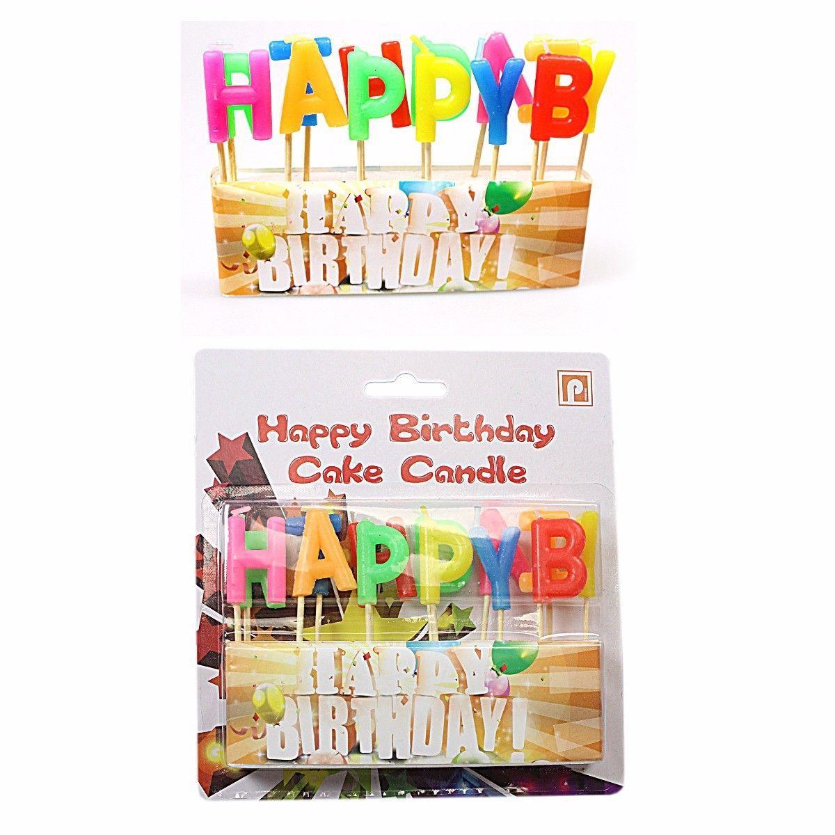 Happy Birthday Candle Letters Assorted Colours Pack of 13 0235 (Large Letter Rate)
