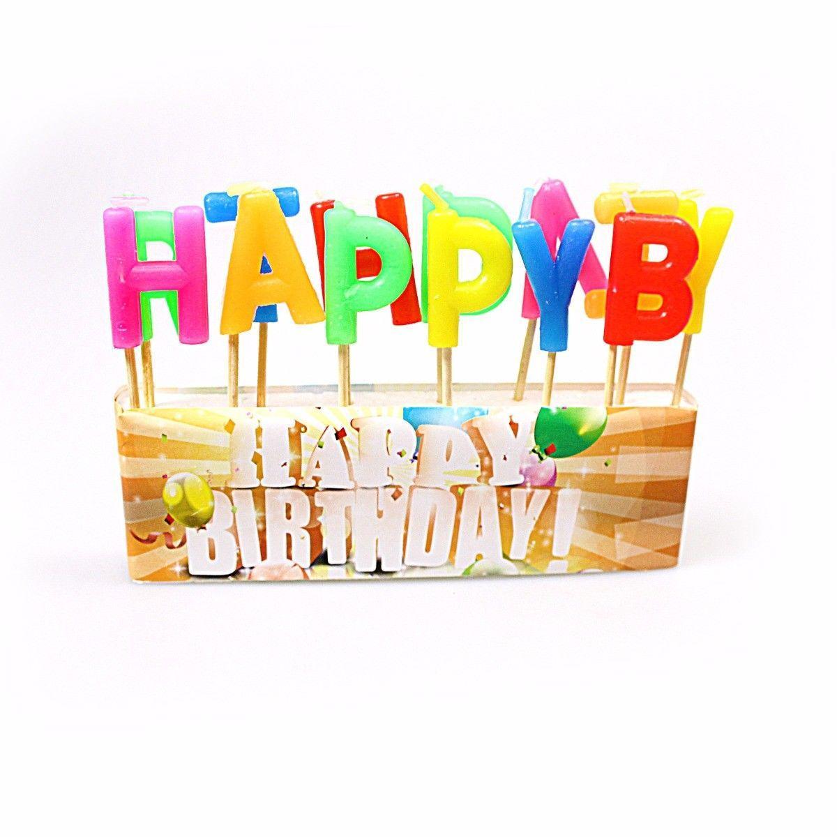 Happy Birthday Candle Letters Assorted Colours Pack of 13 0235 (Large Letter Rate)