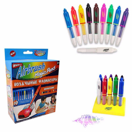 Wham O Airbrush Magic Pens Kit 10 Airbrush Pens Stand 4759 (Parcel Rate)