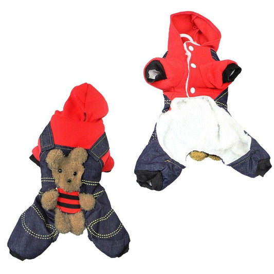 Cute Teddy Style Dog Pet Harness Style Fabric Jacket In 2 Designs Size Small 1812 (Parcel Rate)