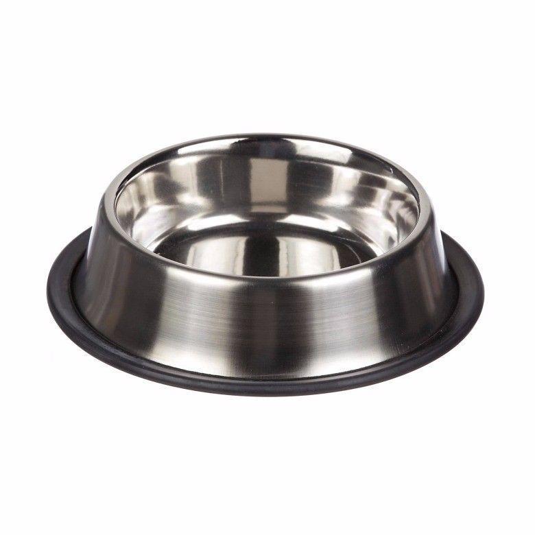 Steel Pet Bowl Dog Feeding Bowl Steel Small Size Approx Ideal For Dogs 18cm 3044 (Parcel Rate)
