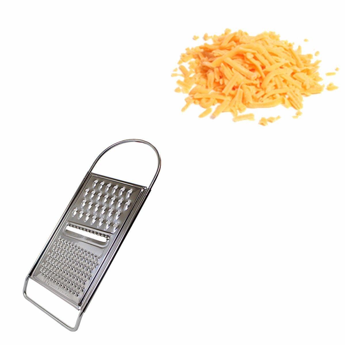 Stainless Steel Kitchen Grater 3 Way Flat Hand Grater Cheese Nutmeg Zest 4825 (Parcel Rate)