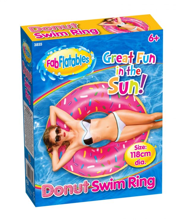 Giant Inflatable Donut Swimming Pool Ring 118cm Diameter 3855 (Parcel Rate)