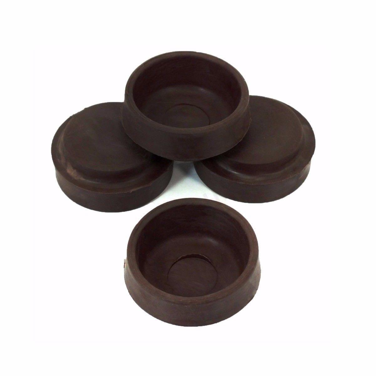 4 Pack Castor Cups / Floor Protectors 5 cm Brown 2953 (Large Letter Rate)