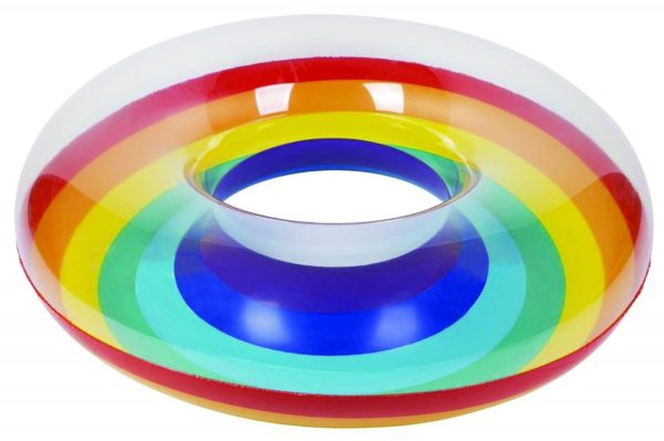 Inflatable Rainbow Swimming Pool Ring 118cm Diameter  3857 (Parcel Rate)