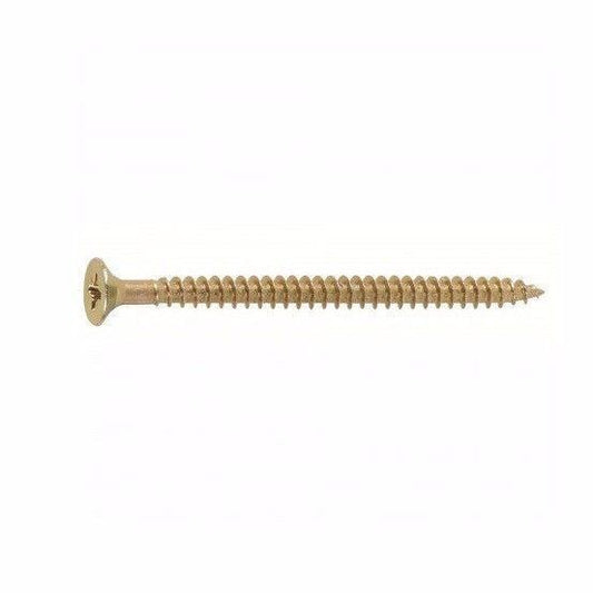 4.0 x 60 Pozi Countersunk Hardened Chipboard Wood Screws Yellow Plated Pack Of 22 Diy 0300(Large Letter Rate)