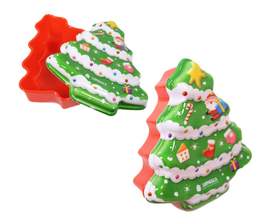 Plastic Christmas Tree Cookie Box / Jelly Mould 19.5 x 15 x 6 cm 3951 (Parcel Rate)