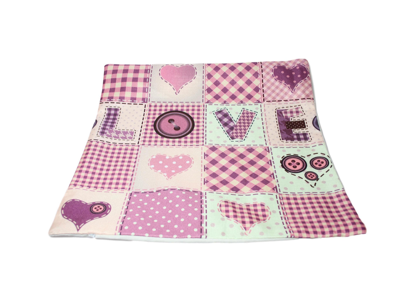 Bedroom Couch Cushion Cover Case 43 x 43 cm Assorted Heart Designs 3956 (Large Letter Rate)