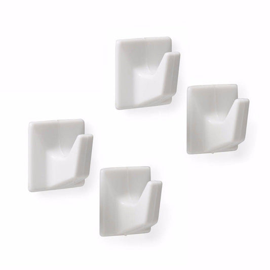 Value Pack Small Square Self Adhesive Hooks Pack of 4 Home DIY 9709 (Parcel Rate)