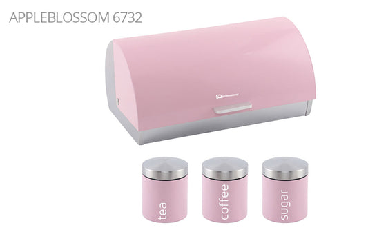 SQ Professional Dainty Metal Bread Bin with 3 Canisters Apple Blossom 2701 / 6732 (Parcel Rate)