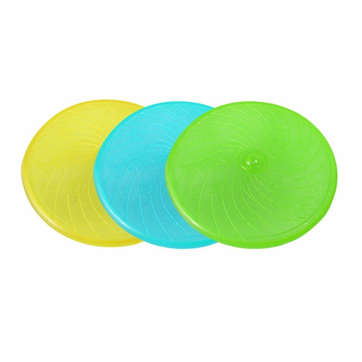 Pet Dog Toy Silicone Rubber Frisbee Flying Disc Assorted Colours 3043 A  (Parcel Rate)