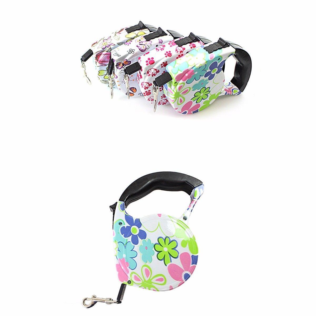 Retractable Dog Lead with Comfortable Grip 16.5 cm / 5 m Assorted Designs 0053 (Parcel Rate)