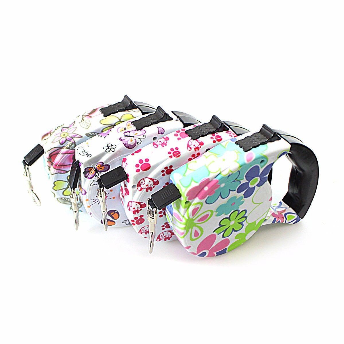 Retractable Dog Lead with Comfortable Grip 16.5 cm / 5 m Assorted Designs 0053 (Parcel Rate)