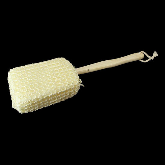 Bath Shower Scrubbing Sponge with Wooden Handle 0913 (Parcel Rate)