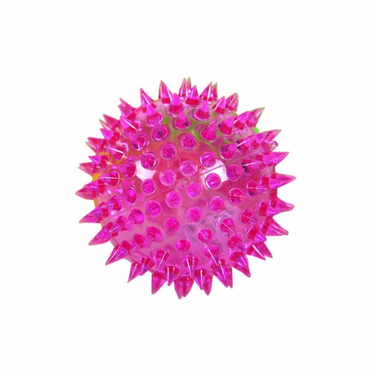 Flashing Light Up Spikey Bouncing Balls Assorted Colours 2491 A (Parcel rate)