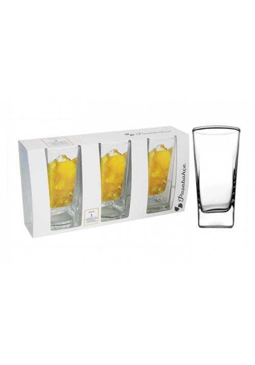 PB  CARRE Long Drinking Glasses 305ml Pack of 3 41300 (Parcel Rate)