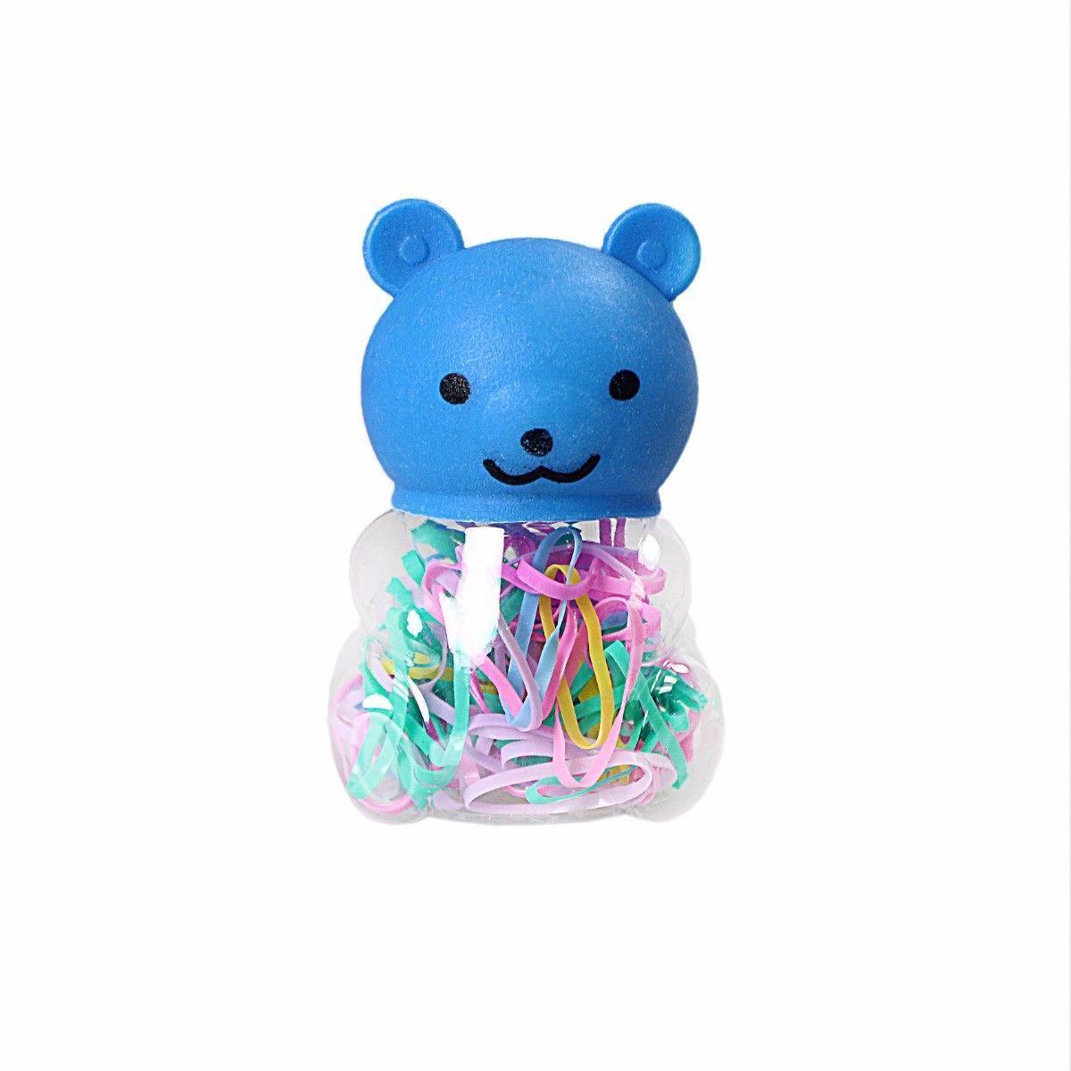 Assorted Colour Small Rubber Bands In Teddy Shaped Box Approx 50   3241 (Large Letter Rate)