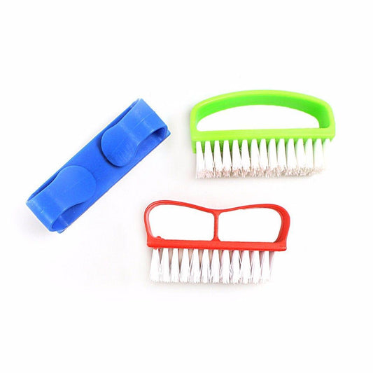 Nail Cleaner Scrubber Brush Pack of 3 Assorted Colours 4183 (Large Letter Rate)