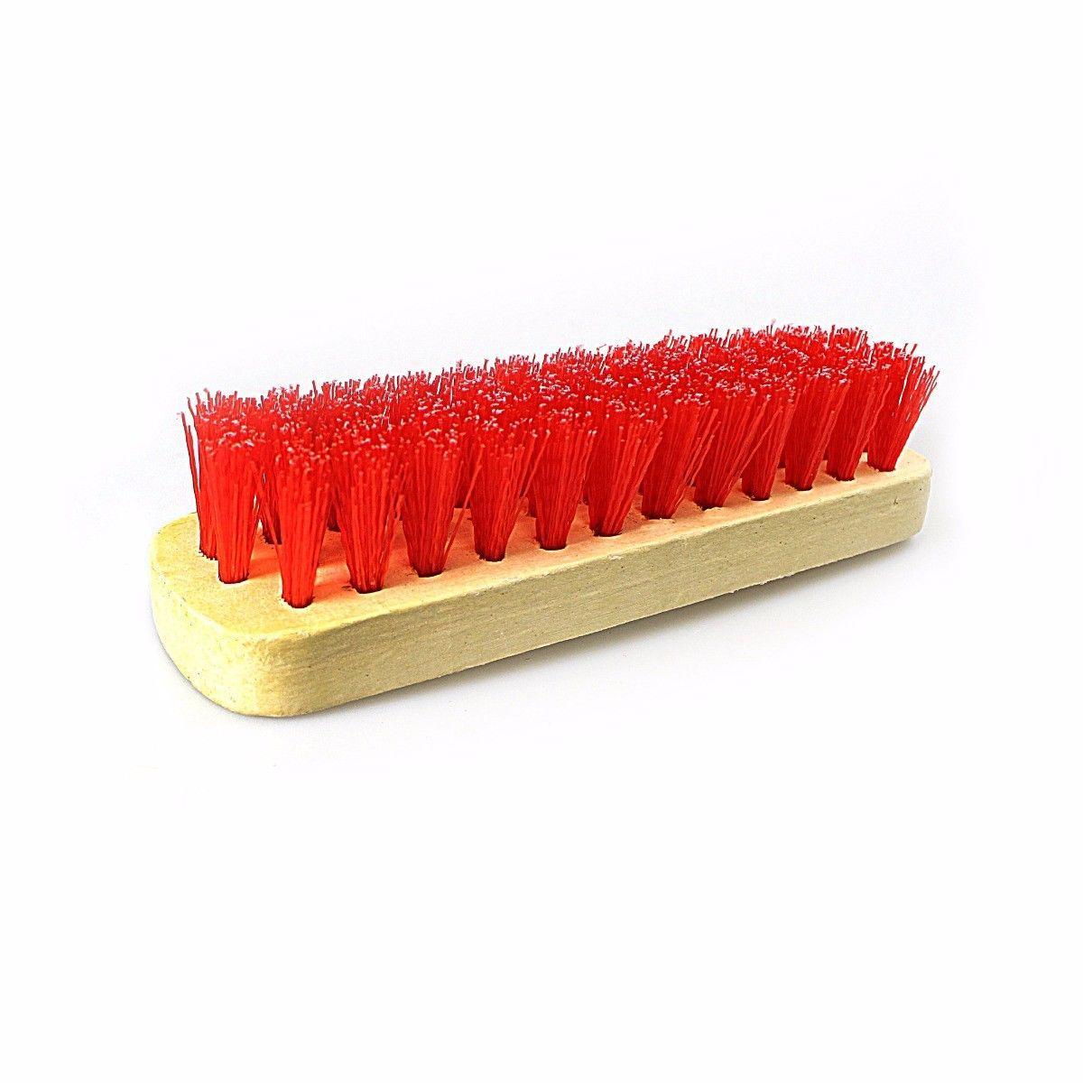 Wooden Hard Bristle Brush In Assorted Colours 17.5cm Home Outdoors 0191 (Parcel Rate)