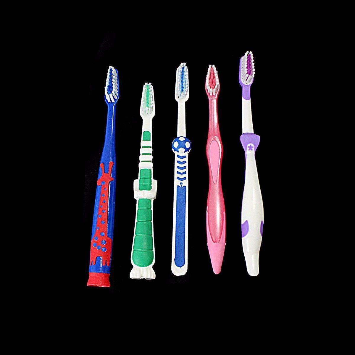 Pack Of 5 Childrens Assorted Colour Soft Oral Care Toothbrushes 8804 (Large Letter Rate)