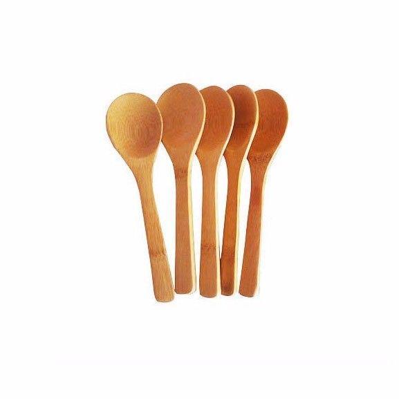 Small Wooden Kitchen Teaspoons 12.5 cm Pack of 5 0311 A  (Parcel Rate)