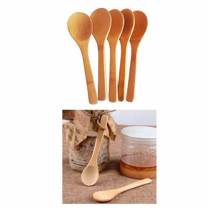 Small Wooden Kitchen Teaspoons 12.5 cm Pack of 5 0311 A  (Parcel Rate)