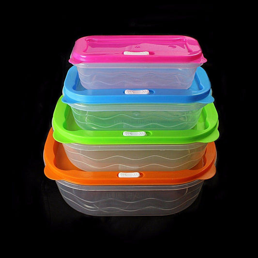Plastic Rectangular Food Storage Containers Set of 4 0400 (Parcel Rate)