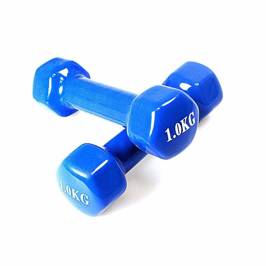 Weight Training Vinyl Dumbbell 1kg Assorted Colours 4589 A W25 (Parcel Rate)