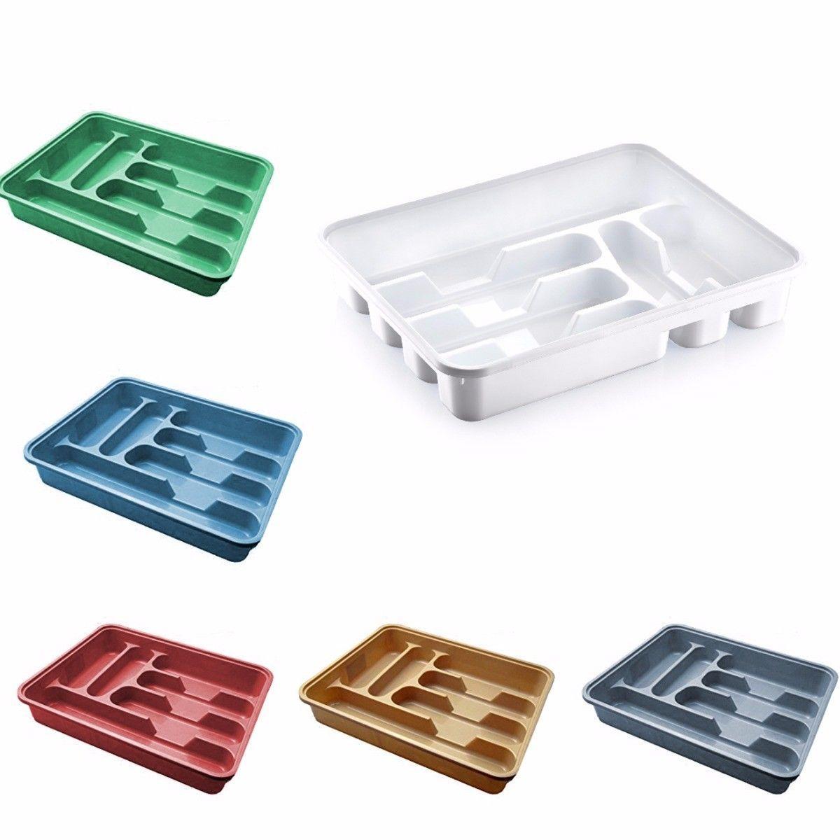 Assorted coloured multi purpose use large cutlery tray Approx 38.5cm x 30.5cm    D14001 (Parcel Rate)