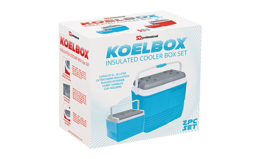 Ice Chest Cooler Box Set of 2 6 / 25 Litre Blue 9515 (Big Parcel Rate)