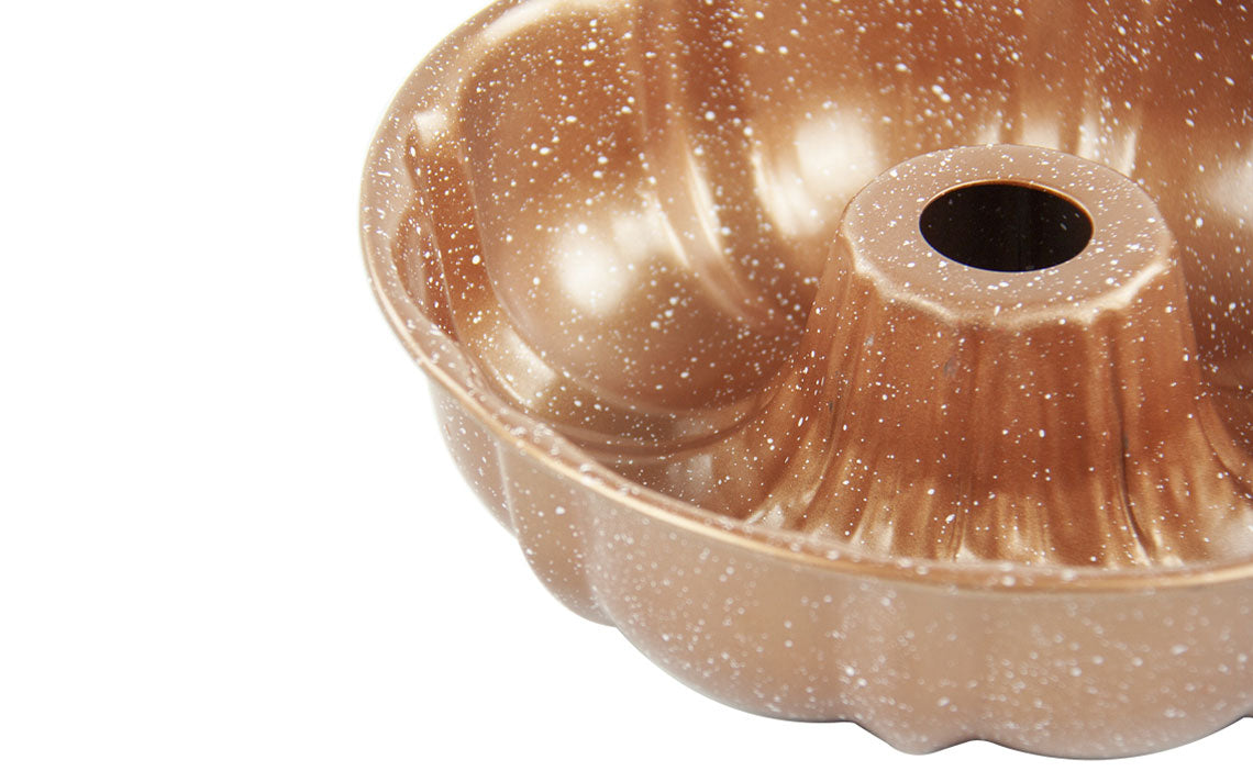 Round Ring Bundt Cake Baking Tin Mould 24 cm Speckled Gold 5408 / 9819 (Parcel Rate)
