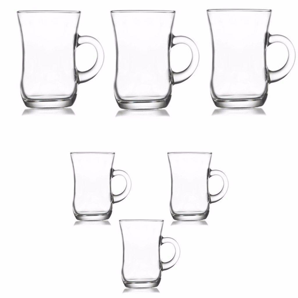 Set Of 6 Yudum Cups 95cc  3 1/4oz Glassware  YUD402E (Parcel Rate)