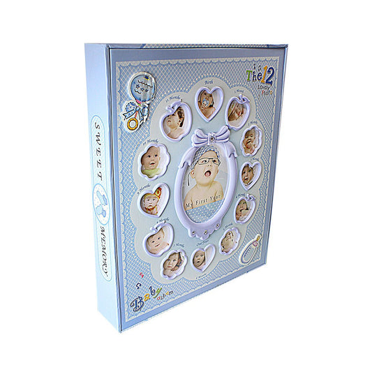 102 ''My First Year'' Baby Photo Album New Born Frame Set Gift Album  0508 (Parcel Rate)