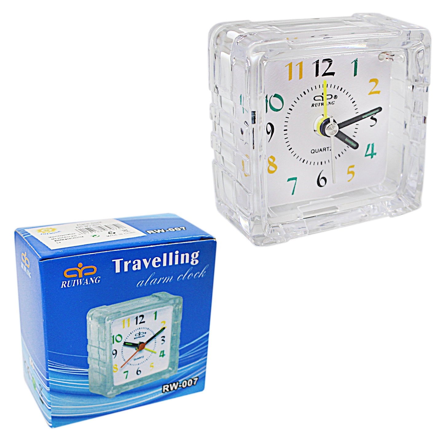 Small Mini Travel Office Square Quartz Bedside Desk Travelling Alarm Clock 3075 A (Parcel Rate)