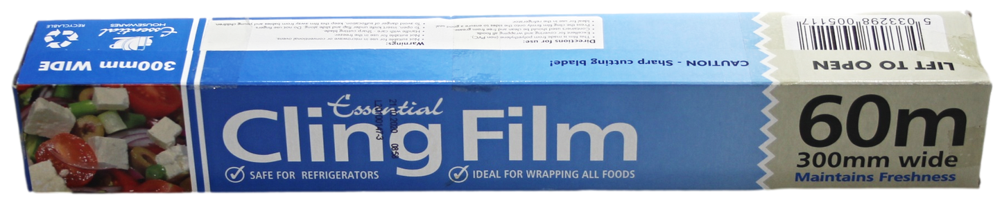 CR60 Essential Kitchen Food Wrap Cling Film 300mm x 60m / 200 Feet PECL200 (Parcel Rate)