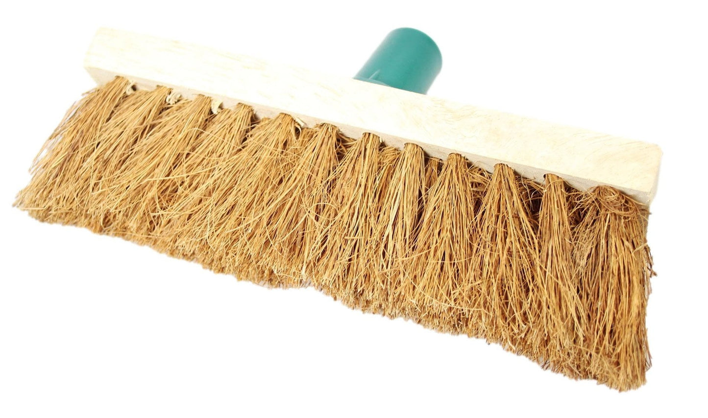 10" Soft Coco Garden Wooden Broom Brush Head 1001 (Parcel Rate)