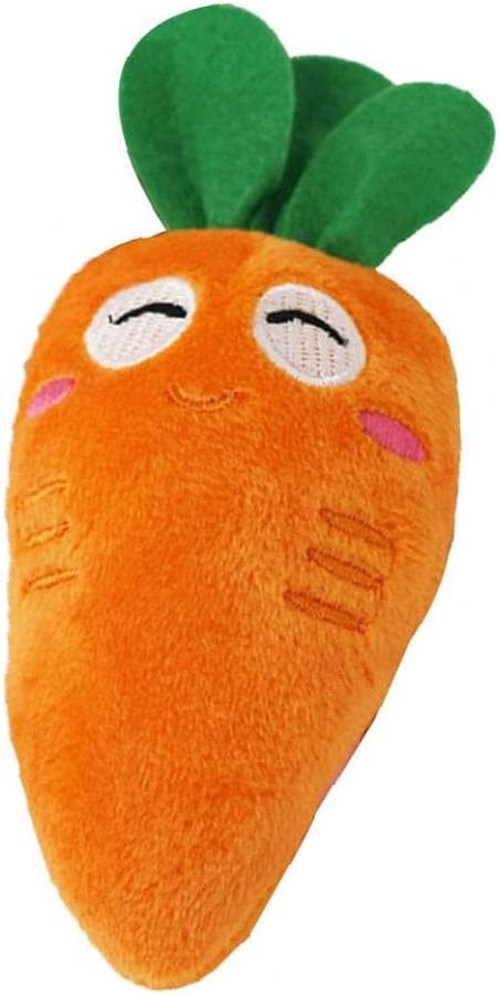 Squeaky Dog Soft Toy Carrot 13 cm Assorted Colours Orange/Red/Purple 6713 (Parcel Rate)