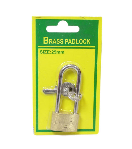 Brass Long Padlock Diy Home Suitcase Gold Door Padlock With 2 Keys 25mm 5186 (Large Letter Rate)