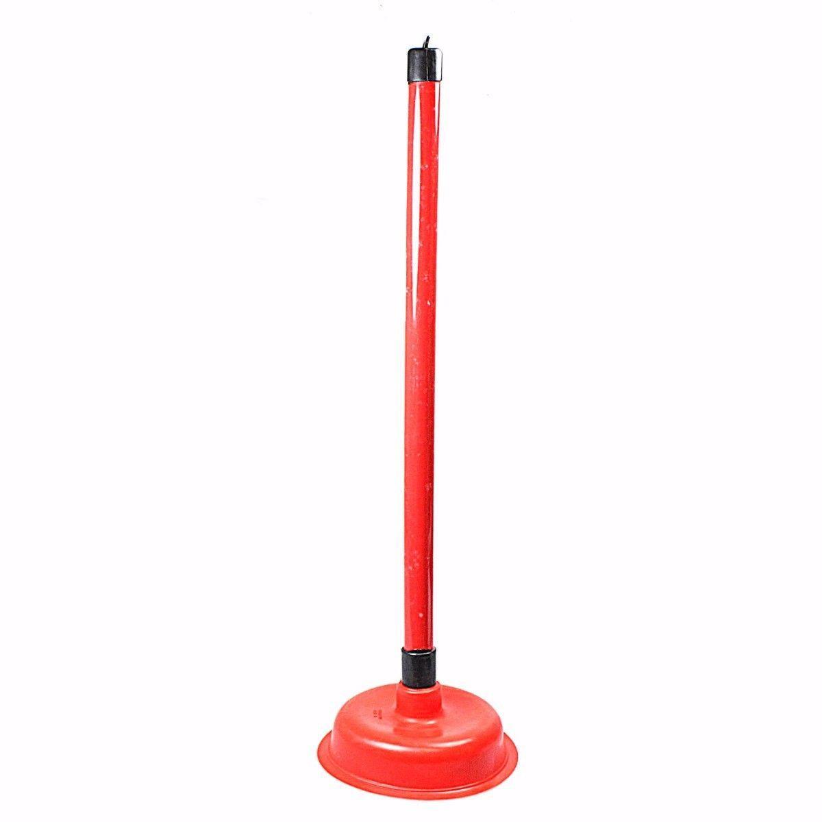 Bathroom Heavy Duty Plunger With Stick In Red  2575 A  (Parcel Rate)