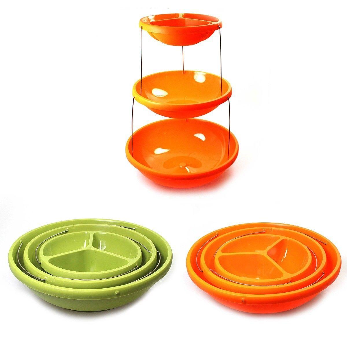 Twist Fold Party Bowl 3 Tiers Party Home Kitchen Outdoors 4512 (Parcel Rate)