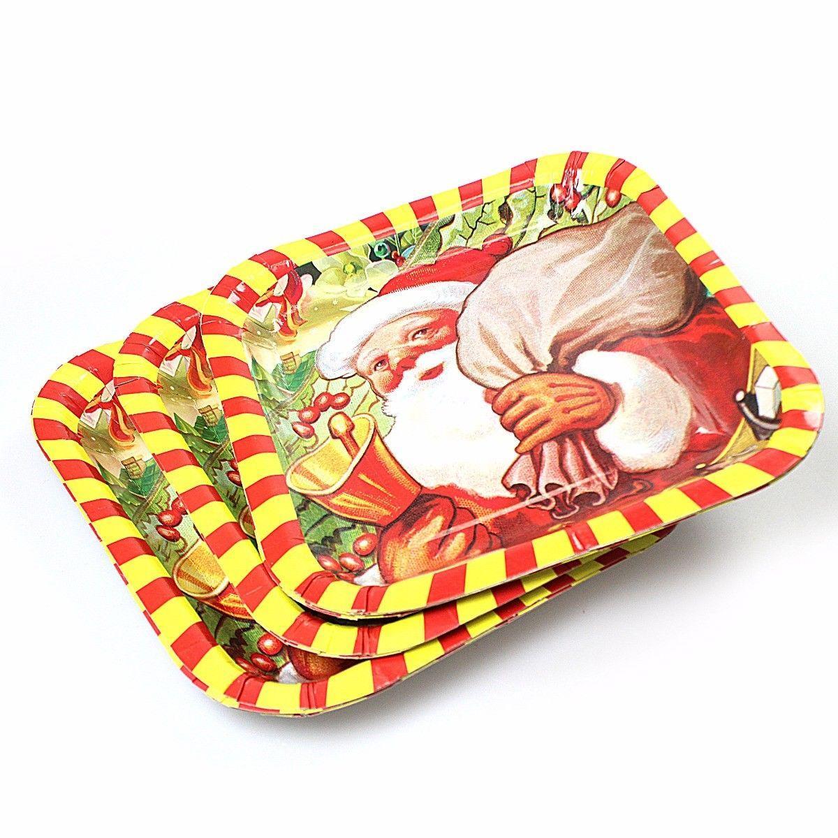Pack of Christmas Party Paper Plates Medium 23 cm Assorted Designs 1672 (Large Letter)