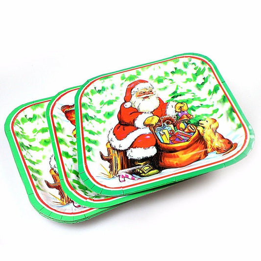 Pack of Christmas Party Paper Plates Small Assorted Designs 1673 (Parcel Rate)