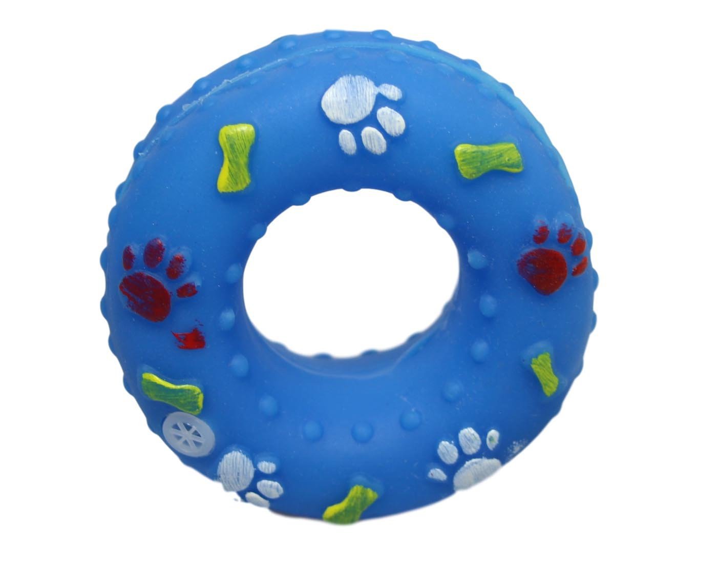 Pet Dog Toy Squeaky Donut 8 cm Assorted Colours 5366 (Parcel Rate)